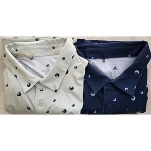 ADIDAS GOLF BUNDLE OF 2 MENS ULTIMATE ALL OVER PRINT POLOS SIZE XL